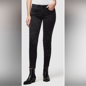 Frame Denim- Le Skinny de Jeanne in Tonal Python Black & Grey Print- Size 27